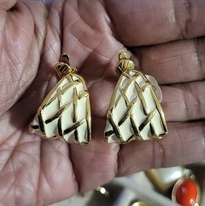 Vintage Trifari Enamel Earrings